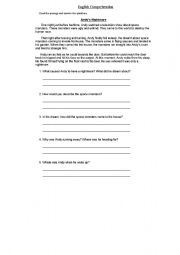 English Worksheet: Andys Nightmare