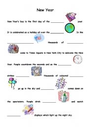 English Worksheet: New Year