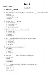 English Worksheet: Multiple Choice Test