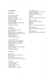 English Worksheet: FAR AWAY : SUNG BY NICKELBACK