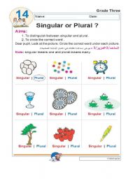 English Worksheet: singular or plural