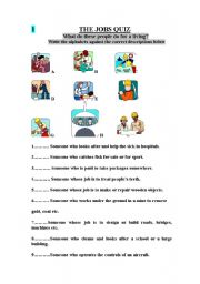 English Worksheet: JOBS QUIZ