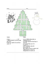 English Worksheet: Christmas Crossword