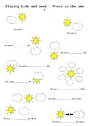 English Worksheet: Where is the sun ?