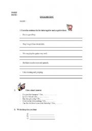 English worksheet: test