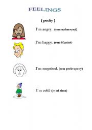 English worksheet: feelings