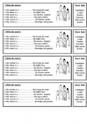 English Worksheet: family activities