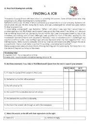 English Worksheet: Test on Jobs