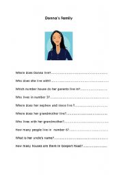 English worksheet: family names introduction questions worksheet 