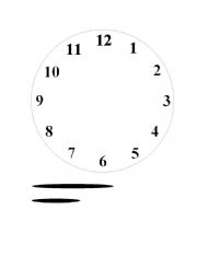 English worksheet: Printable clock with hands to help tell the time