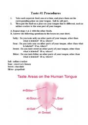 English Worksheet: Taste Experiment