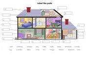 English Worksheet: label parts of the house/home