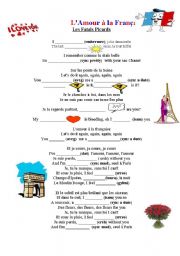 English Worksheet: Lamour  la franaise ( Eurovision song contest 2007) 