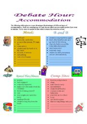 English Worksheet: Debate Hour:  Accommodation