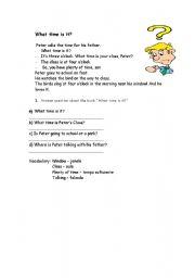 English worksheet: What time is it?