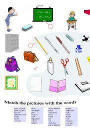 English Worksheet: school