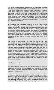 English Worksheet: reading about china