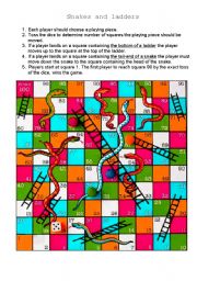 English Worksheet: Snakes and ladders