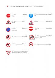 English Worksheet: Must or mustnt