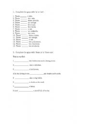 English Worksheet: There is or there are