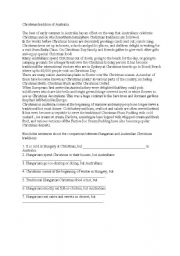 English Worksheet: Christmas tradition of Australia