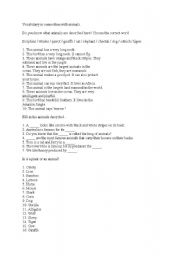 English Worksheet: Vocabulary in connection with animals