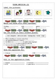 English Worksheet: vocab revision