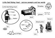 English Worksheet: story little red riding hood