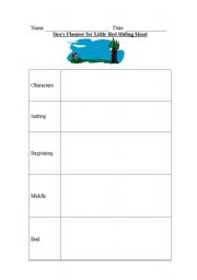 English worksheet: story planner