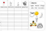 English worksheet: ballon drink candle party