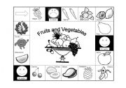 English Worksheet: Fruits and Vegetables Board Game