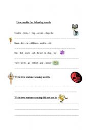 English worksheet: used to