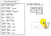 English Worksheet: vocabulary exam