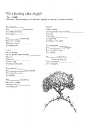 English Worksheet: Present Continuous in a song