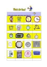 English Worksheet: Time +  Simple Present