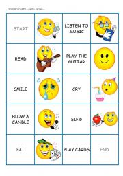 DOMINO CARDS - actions, tenses