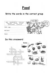 English Worksheet: Food