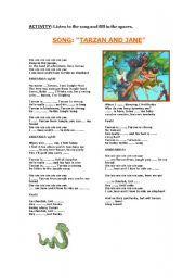 English Worksheet: TARZAN AND JANE