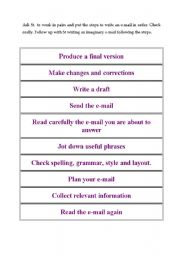 English Worksheet: Steps in writing e-mails - Adults