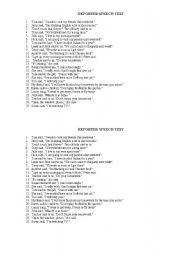 English Worksheet: Reported Speech Test