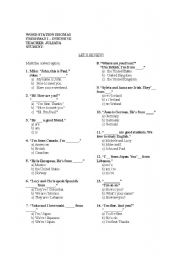 English Worksheet: Review from Basic Level - Introducing, Verb to be...