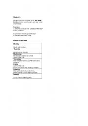 English worksheet: pair work simple past