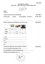 English Worksheet: 6th exam 