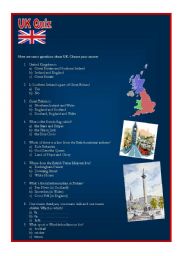 English Worksheet: UK Quiz