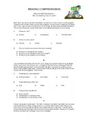 English Worksheet: Reading Comprehension (The Banker)