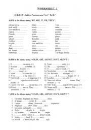 English Worksheet: verb to be pronouns
