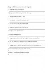 English Worksheet: passive