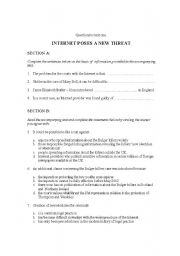 English Worksheet: advanced reading test 2