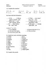 English worksheet: test