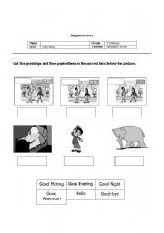 English Worksheet: Greetings